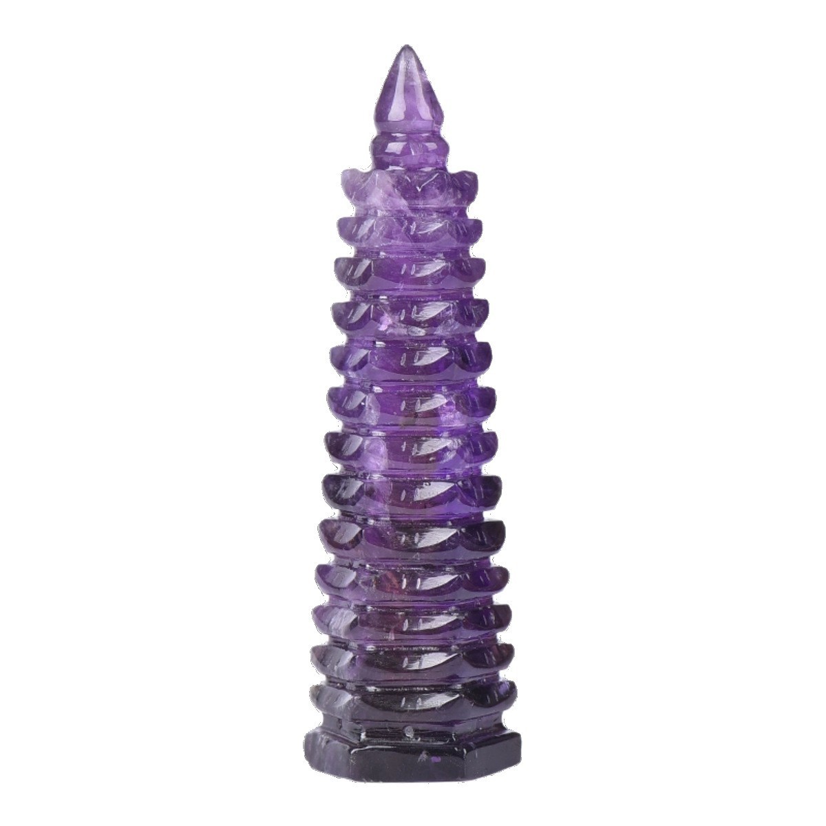 Natural Amethyst Nine-Story Wenchang Tower Ornaments Amethyst Raw Stone Ore Crystal Porch Bedroom Living Room Ornaments