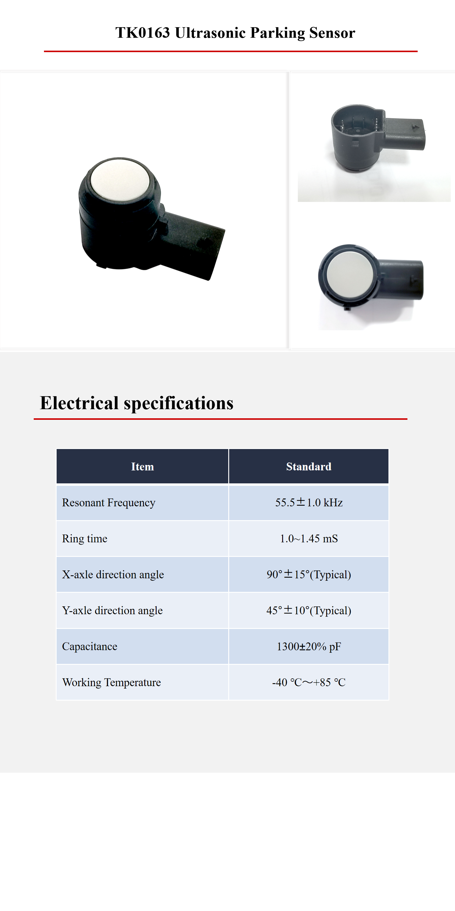 Automotive AK2 Ultrasonic Parking Sensor Intelligent Reverse Aid Parking Sensor