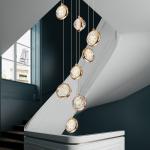 Round pendant light for living room ball crystal gold nordic chandelier(WH-NC-65