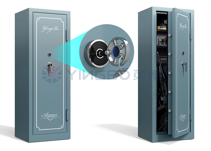Haze Blue Color Design Gun Safe Box Key Lock For Security