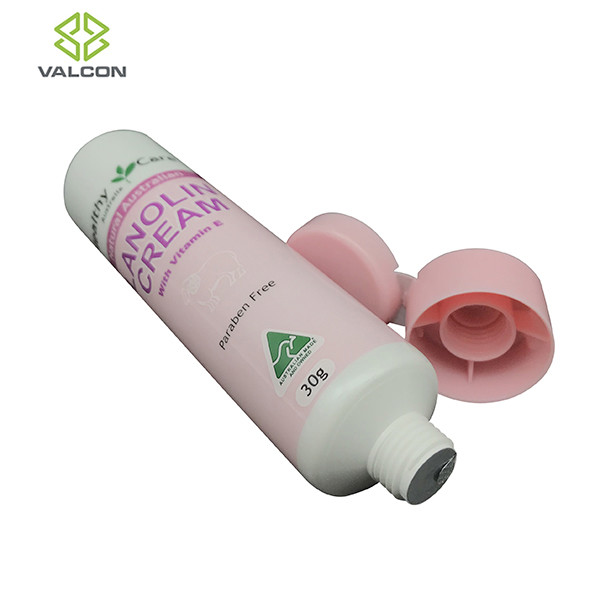 Pink 30 ML Empty Cosmetic Tubes Silkscreen Printing PP Cap Material