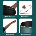 Small Kitchen Sauce Pans With Wooden Handle Non Stick 16 / 18 / 20cm