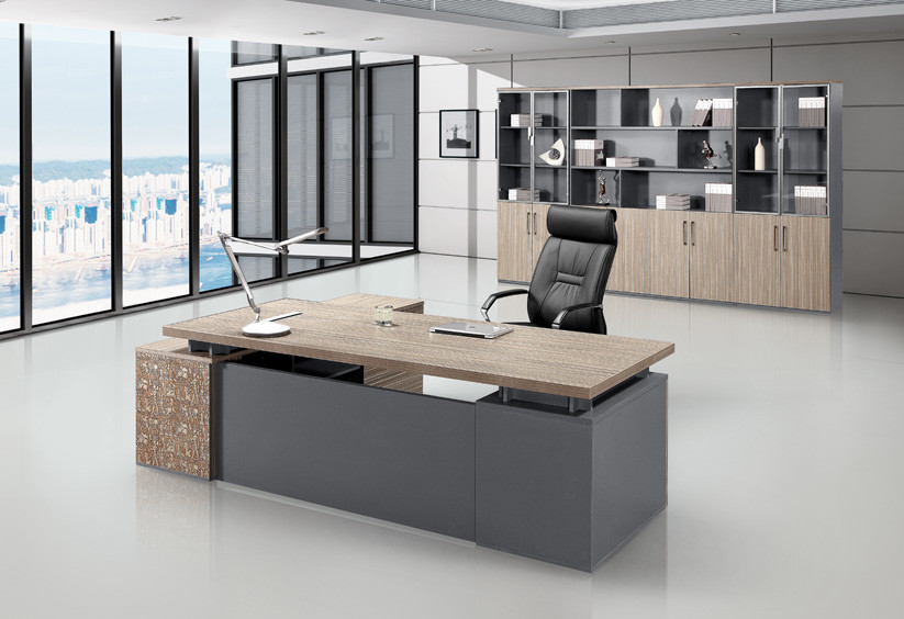 Panel Wood Style Office Manager Desk Modern Appearance OEM Acceptable