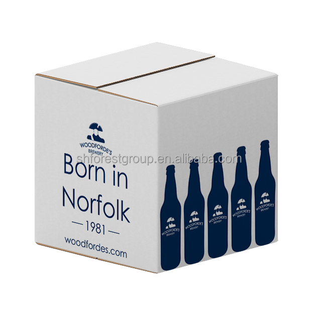 24 Bottles Paper Wine Beer Carrier Packaging Boxes Custom Size