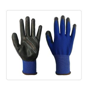 Quality Blue Polyester With Black Smooth Nitrile Gloves wholesale
