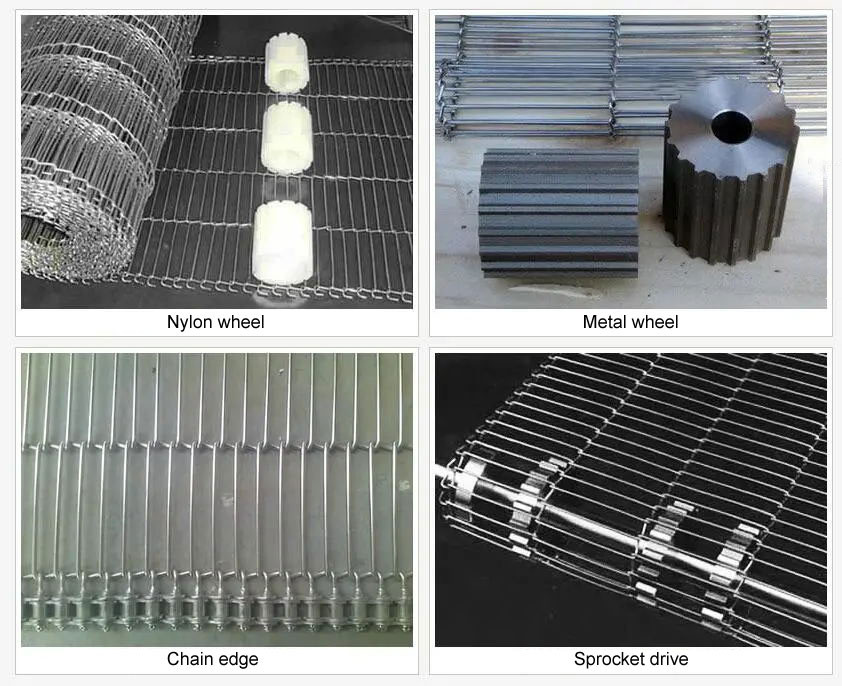 Rustless SS304 Potato Chip Fryer Wire Conveyor Belt