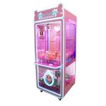 Pink Gift Toy Crane Machine With Metal / Tempering Glass Material