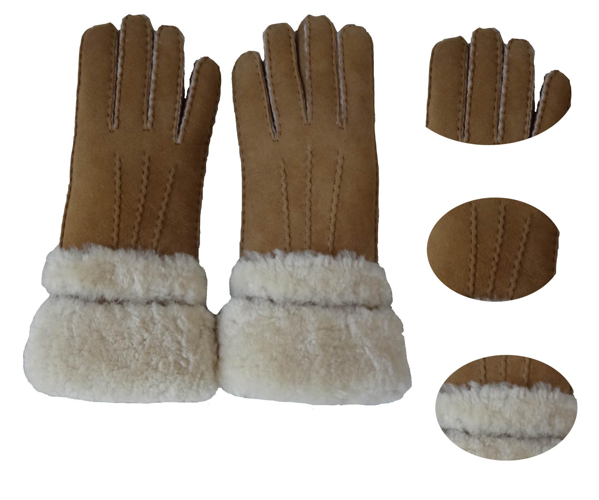 Professional Factory Winter Cheap Sex Girls gloves leather with Fur cuff