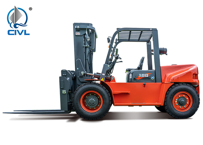 10 Ton Diesel Forklifts / 92 Kw Engine Forklift Truck Material Handling Machinery