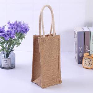 Quality Natural Linen Jute Tote Wine Bottle Holder Bag wholesale
