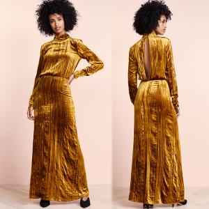Quality Clothing Fashion Women Maxi Velvet Dress Casual wholesale