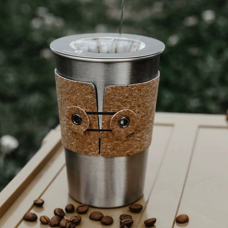 Stainless Steel Manual Coffee Grinder Set for Home Camping Morden Luxury Design Style