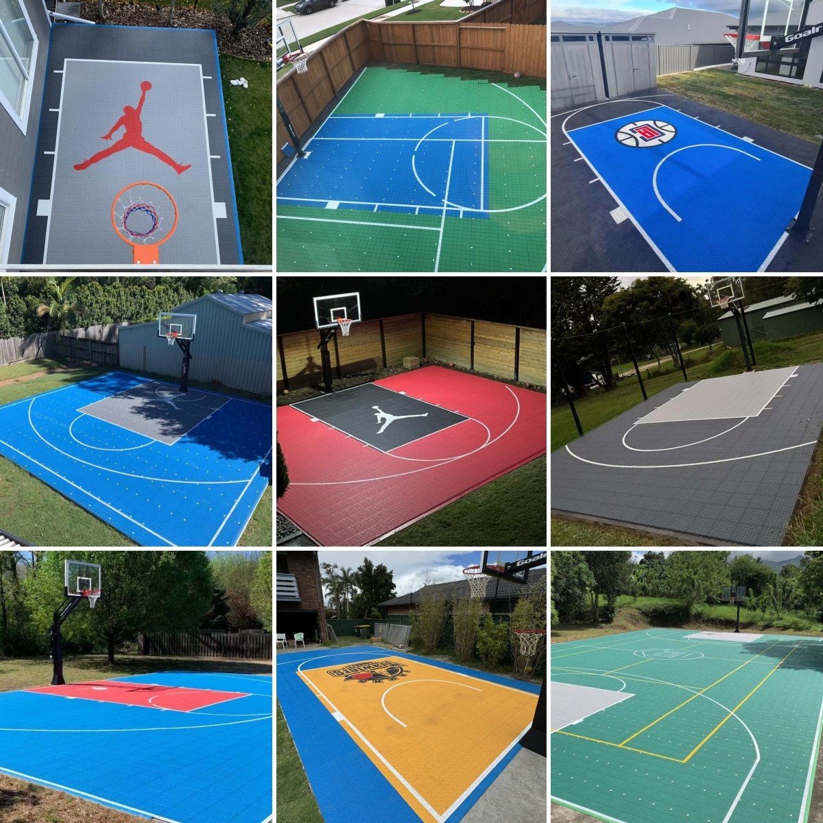 Modified Pp Elastic Outdoor Sports Polypropylene Interlocking Basketball Court Tile Backyard Floor Tile