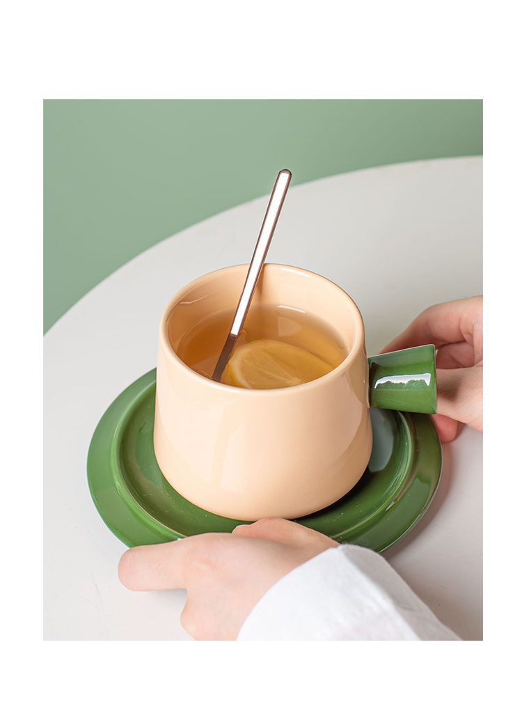 Ceramic Tea Cups And Saucer Sets With Custom Colors Glazed For Restaurant Coffee Cups