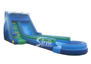 Quality 13 mts long outdoor kids parties inflatable wavy water slide for summer water fun wholesale