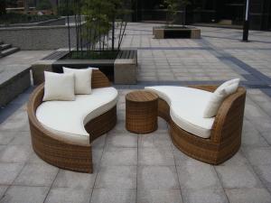Quality Poly Rattan Waterproof Lounge Bed , Rattan Conservatory Furniture wholesale