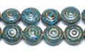 Quality Jewelry Making Supplies Blue Ceramic Clay Puffy Coin Beads wholesale