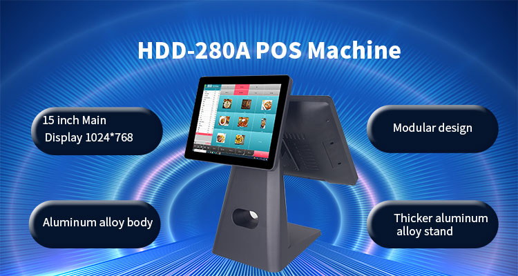 280A Retail POS System with External 58mm/80mm Thermal Printer and 15''/15.6'' Display