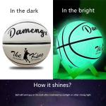 Glowing Reflective Basketball Size Number 7 Luminous Leather Basketball Glow In