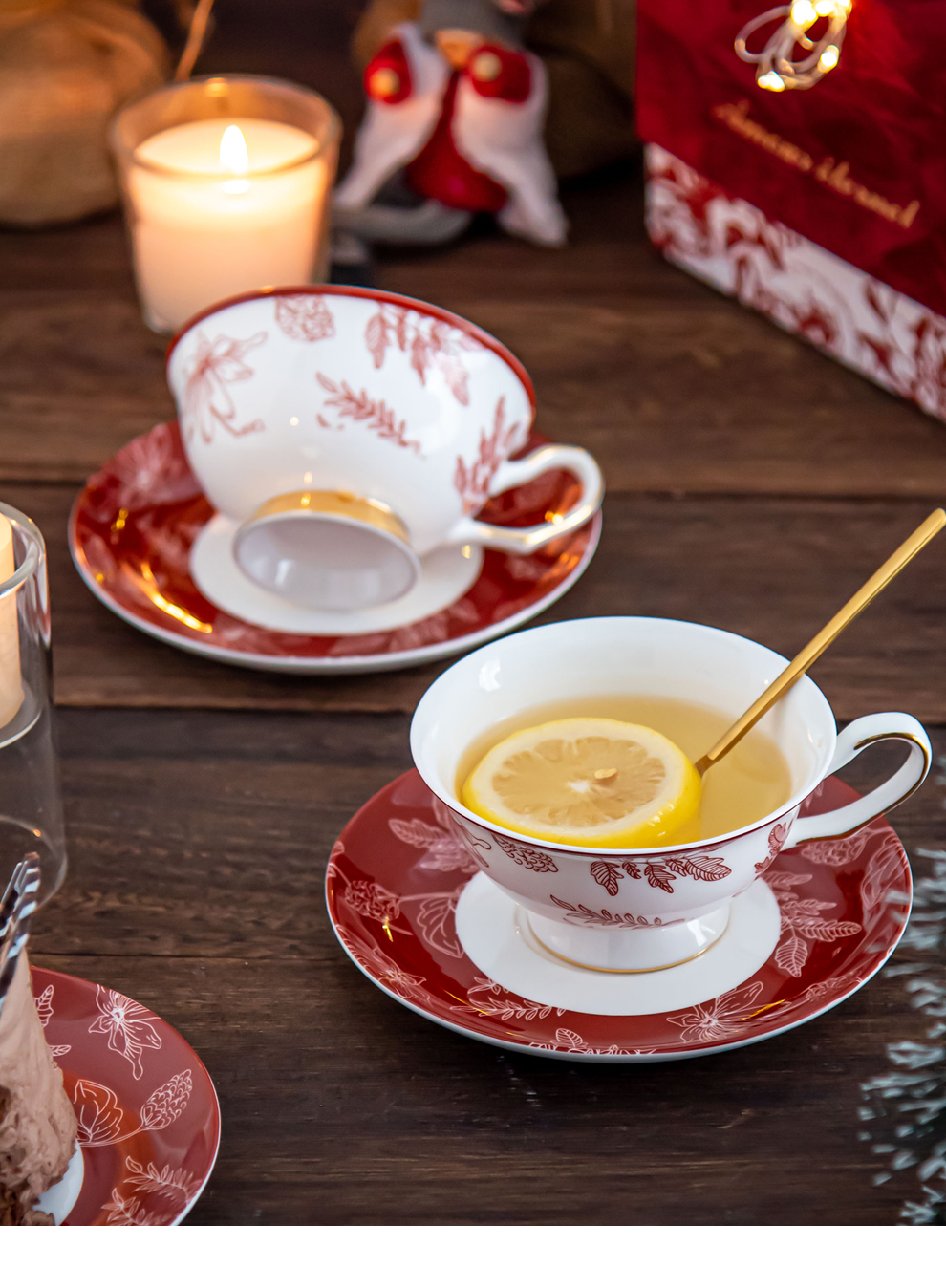 Christmas 2024 Supplies Cup Saucer Christmas Ceramic Tableware 200ml 6.76 Oz For Women