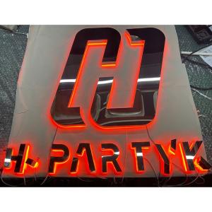 Quality Custom 3D Metal PC Acrylic LED Backlit Signage for Bar Stainless Steel Letter Wall Logo Signs wholesale