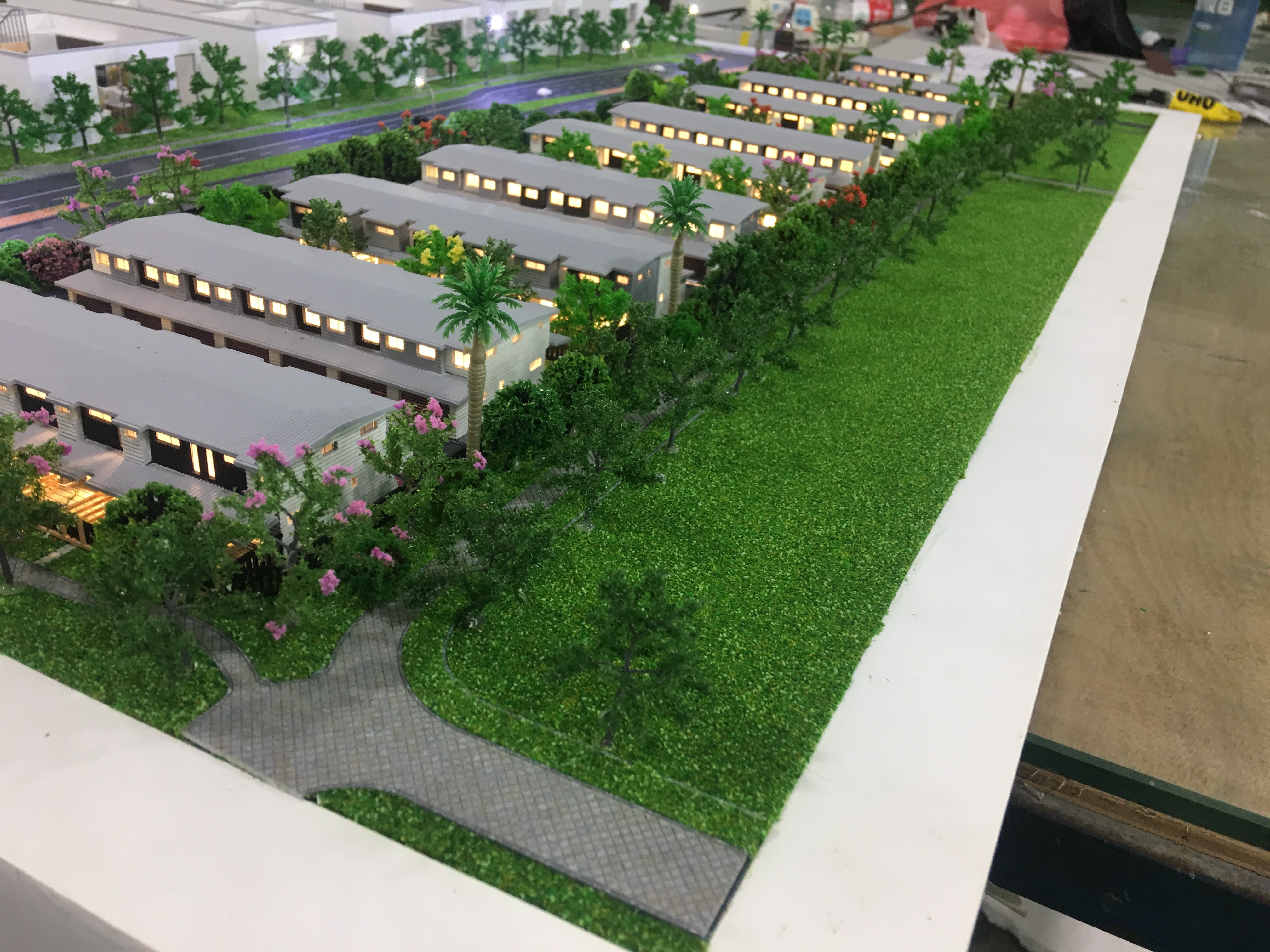 Abs Plastic / Acrylic Square House Interior 3D Model With Model Trees