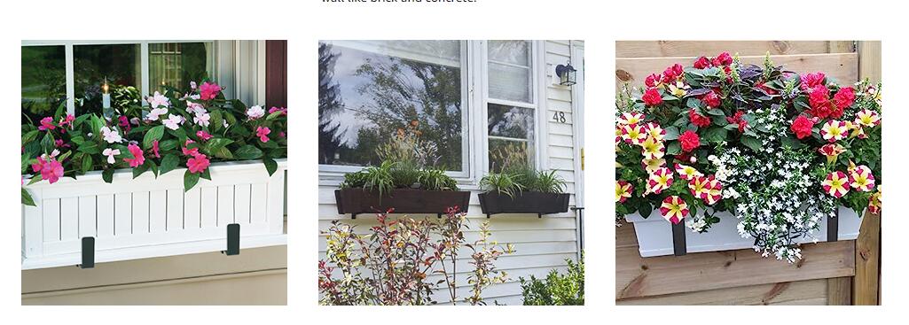 Standard Adjustable Planter Box Bracket 6 to 12 Inches for Window Boxes and Planters