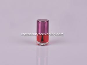 Quality metalized color nail polish cap dupont filament brush small round bottle 6ml round straight nail polish packaging wholesale