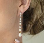 ECO Friendly Bridal Pearl Drop Earrings 18K Gold Teardrop Bridal Earrings