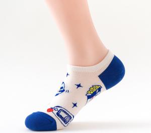 Quality Jacquard Logo Ankle Length Socks Soft Hand Feeling Various Pattern Available Ankle Socks For Pain wholesale