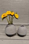 Hand Carved Round Vintage Fiber Clay Planter With Classic Vintage Finishing