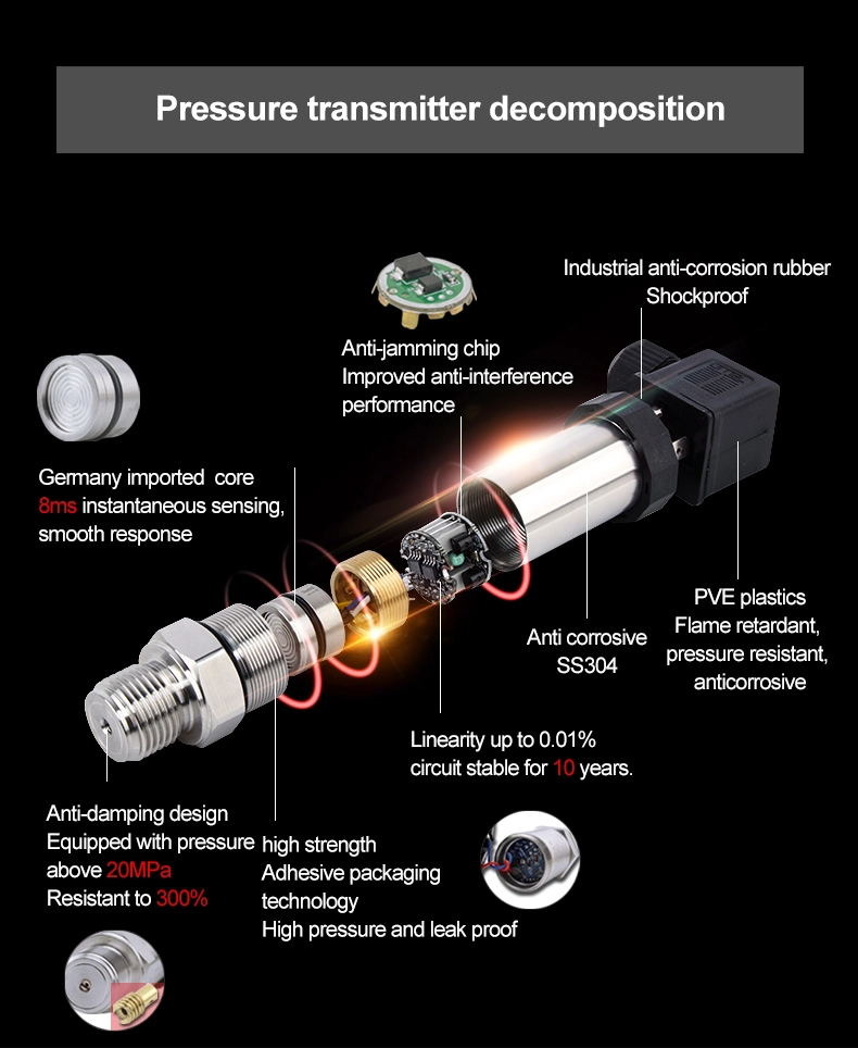 Water Oil Air Pressure Gauge rs485 High Pressure Water Pressure Sensor Fuel Pressure Transmitter
