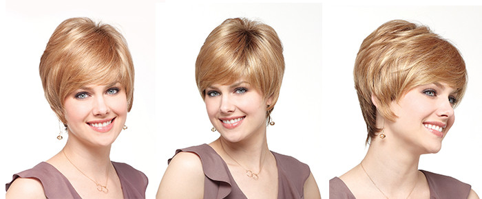 Blonde Color Synthetic Hair Wigs , Professiona 8 Inch Straight Hair Wig