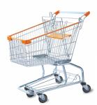 Zinc Finish PP Shopping Metal Supermarket Push Cart