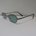 Green Anti Reflective Sunglasses 56mm Round Silver Polarized