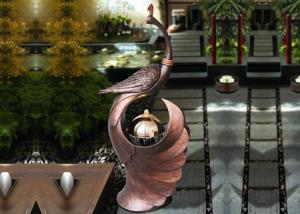 Quality 103cm Peacock Lighted Animal Outdoor Water Fountains wholesale