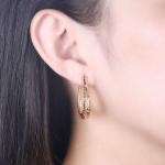 3x2.1cm Silver Alloy Metal Earring Light Gold Polished Sterling Platinum Plated