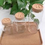 LFGB Yuelin Glass Bottle Corks Lid Container Storage Jar 0.9*0.7in