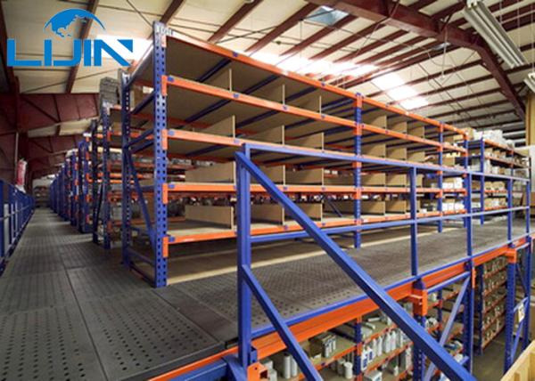 2000kg Per Shelf Industrial Storage Rack various Catwalk / Aisle Flooring load