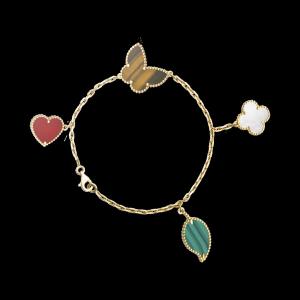 Quality China Jewelry Market Van cleef &amp; arpelsr Brand jewelry Design Alhambra bracelet 4 motifs 18K Gold wholesale