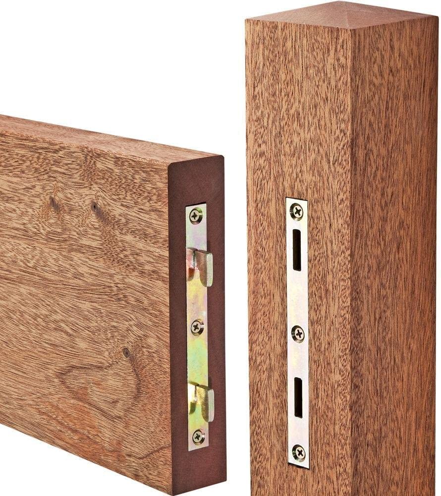 Wood Bed Rail Connecting Fittings Heavy Duty Bed Frame Rail Hardware with 2mm Thickness