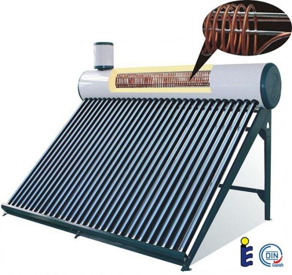 Cheap evacuated tube solar water heater tank with copper coil for sale