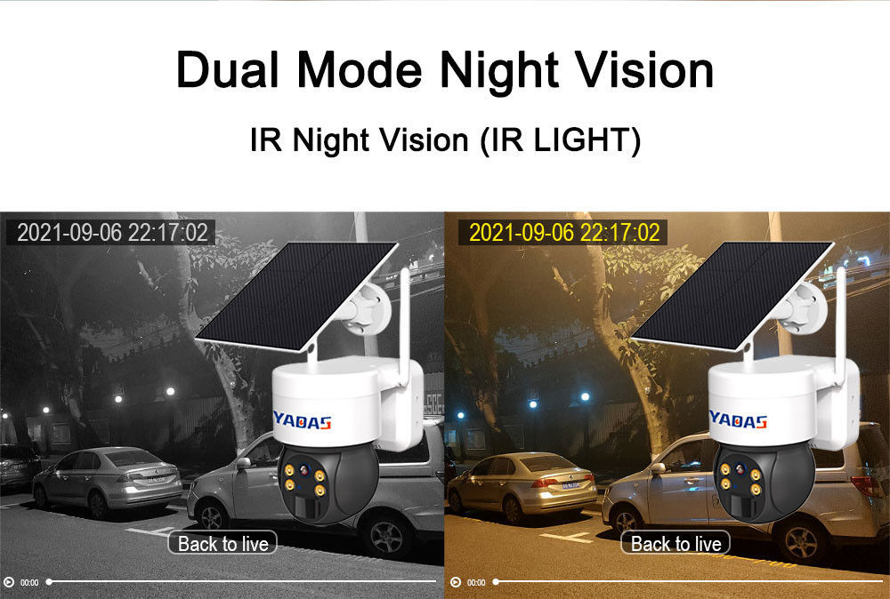 4G Battery Security Camera 2K HD 4MP Night Vision Solar Camera PIR Siren