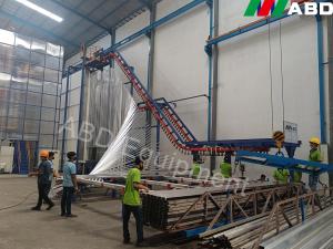Quality steel door/fence/pipe surface finish electrostatic powder coating line for powder curing wholesale