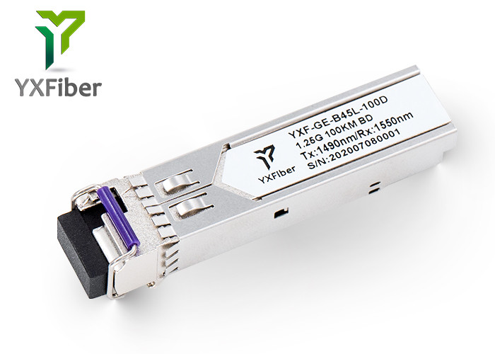 1.25G BIDI 100km 1490nm/1550nm SFP Fiber Optic Transceiver Module