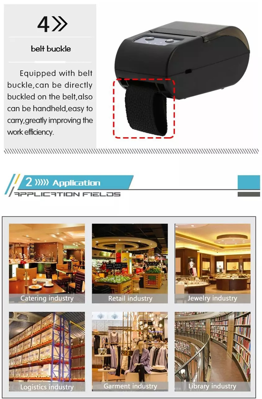 58mm Thermal barcode printer Qr code label printer receipt printer with bluetooth