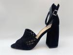 Soft Nubuck Ladies Soft Leather Sandals Black #6-#11 With Fishing Net Upper