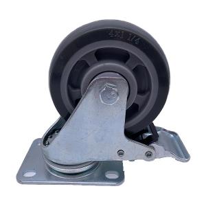 Quality Polyurethane Swivel Plate Caster Wheel with Locking 100mm wholesale