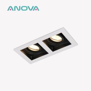 Quality Dual-head GU10 MR16 Commercial Adjustable Recessed Spotlight Downlight Frame wholesale