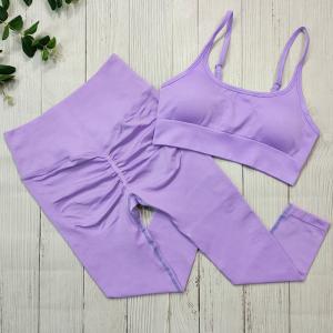 Quality Women Seamless Yoga Set 2 Piece Workout Sport Bra With High Waist Shorts Leggings wholesale